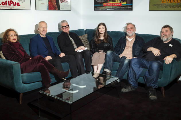 Samira Ahmed, Bob Odenkirk, Mark Kermode, Leisa Gwenllian, Marc Evans und Ben Wheatley in der Talkshow Mark Kermode Live in 3D im BFI Southbank. London, 11.05.2026