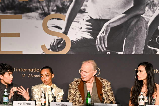 79ème Festival International du Film de Cannes Press conference with jury 79th International Cannes Film Festival Press junket with jury members 455832 2026 05 12 France Negga, Ruth Skarsgard, Stellan  Copyright: xEstellexCarlierx xStarfacex STAR_455832_021
