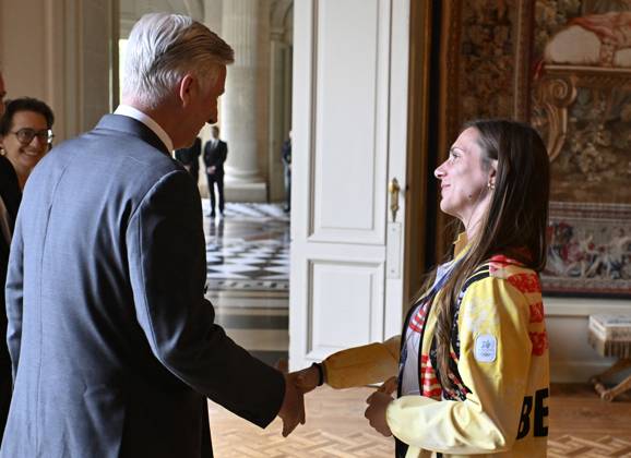 The King Receives The Belgian Winter Olympics And Paralympics Athletes BRUSSELS, BELGIUM - MAY 12 : King Philippe receives Hanne De Smet and the Belgian athletes who represented our country at the Milan-Cortina Winter Olympics and Paralympics at Laeken Castle. The athletes support staff and representatives of the Belgian Olympic and Interfederal Committee (BOIC-COIB), the Belgian Paralympic Committee (BPC) and the relevant sports federations will also be present..on May 12, 2026 in Brussels, Belgium, 12 05 2026 Brussels Belgium  Copyright: xBertxVanxDenxBrouckex