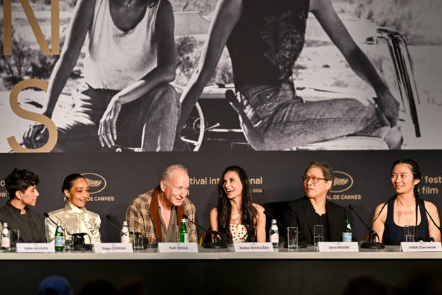 Diego Céspedes, Ruth Negga, Stellan Skarsgard, Demi Moore, Park Chan wook, président du jury, Chloé Zhao Press conference of the jury during the 79th Cannes International Film Festival on May 12th, 2026 Cannes France Estelle Carlier Pool Bestimage Press conference of the jury during the 79th Cannes International Film Festival on May 12th, 2026 Cannes France  Copyright: xEstellexCarlierx xPoolx xBestimagexEstellexCarlierx xPoolx xBestimagex