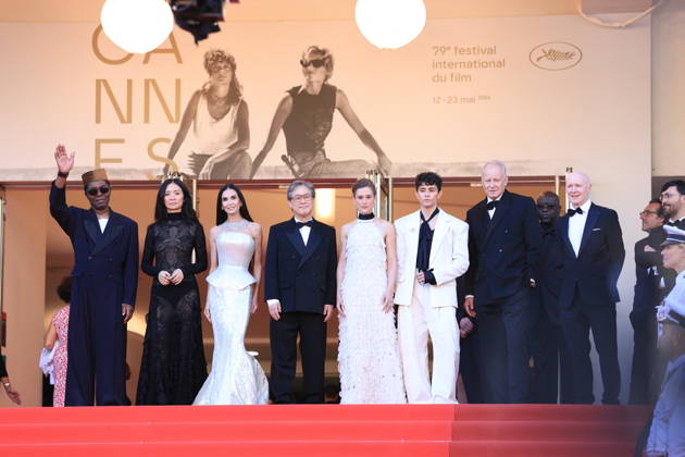 Cannes - Opening Ceremony Red Carpet Jury Members Isaach de Bankolé, Chloe Zhao, Demi Moore, Jury President Park Chan-wook, Jury Members aura Wandel, Diego Céspedes, Stellan Skarsgar and Paul Laverty attending the Opening Ceremony red carpet ahead of the screening of The Electric Kiss (La Venus Electrique) directed by Pierre Salvadori as part of the 79th Cannes Film Festival in Cannes, France on May 12, 2026. Photo by Jerome Domine ABACAPRESS.COM Cannes France  Copyright: xDominexJerome ABACAx