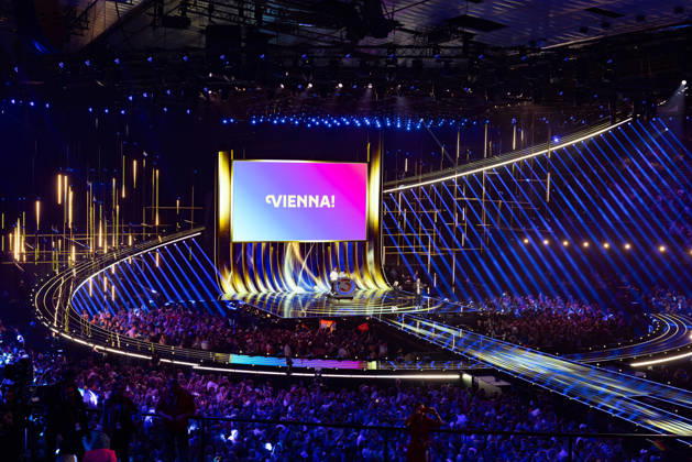 Eurovision Song Contest 2025 First Semi Final, 12.05.2026 VIENNA, AUSTRIA - 12 MAY 2026: Image shows Eurovision 2026 stage in Vienna with Vienna! during Eurovision Song Contest 2025 First Semi Final at Wiener Stadthalle on 12 05 2026 in Vienna, Austria. Vienna Wiener Stadthalle Austria Copyright: xBEAUTIFULxSPORTS Froehlichx