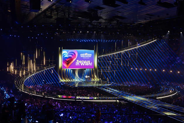 Eurovision Song Contest 2025 First Semi Final, 12.05.2026 VIENNA, AUSTRIA - 12 MAY 2026: Image shows Eurovision 2026 stage in Vienna with Servus in Wien! during Eurovision Song Contest 2025 First Semi Final at Wiener Stadthalle on 12 05 2026 in Vienna, Austria. Vienna Wiener Stadthalle Austria Copyright: xBEAUTIFULxSPORTS Froehlichx