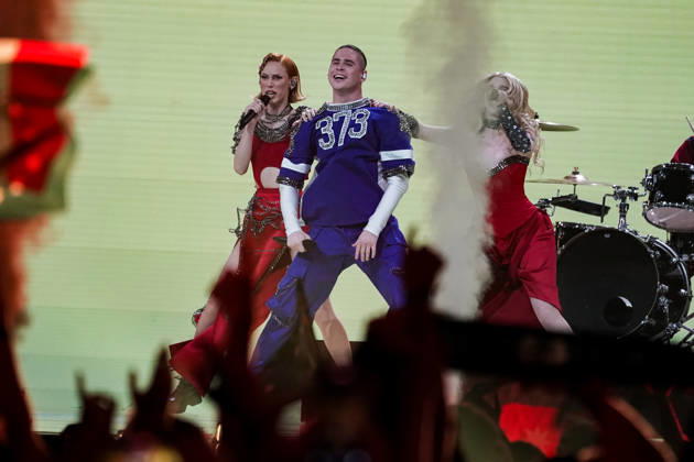 12.05.2026 - Europa, Österreich, Wien: 70. Eurovision Song Contest 2026 in der Wiener Stadthalle - Semi-final 1; Satoshi mit dem Song Viva, Moldova! für Moldau Copyright: xLUKAxKOLANOVICx
