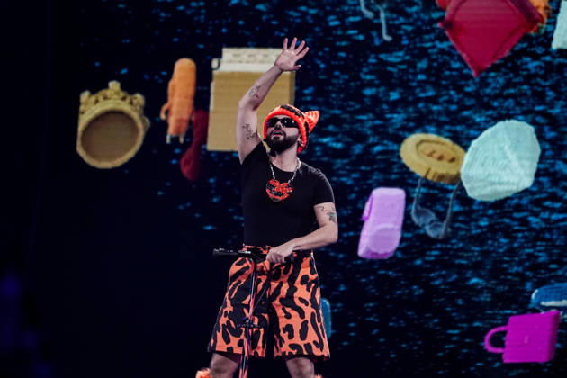 12.05.2026 - Europa, Österreich, Wien: 70. Eurovision Song Contest 2026 in der Wiener Stadthalle - Semi-final 1; Akylas mit dem Song Ferto für Griechenland Copyright: xLUKAxKOLANOVICx