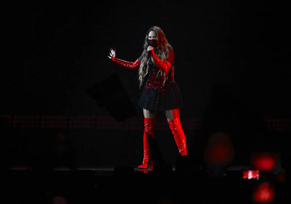 Felicia representing Sweden with the entry My System during semi final 1 of the 70th edition of the Eurovision Song Contest ESC at the Wiener Stadthalle in Vienna, Austria, Tuesday 12 May 2026 WIEN AUSTRIA x10070x  Copyright: xJessicaxGow TTx EUROVISION SONG CONTEST 2026 SEMI-FINAL 1 pW_UQW2mM4s