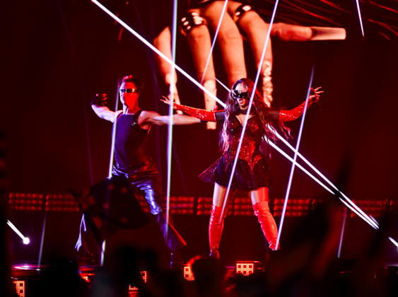 Felicia representing Sweden with the entry My System during semi final 1 of the 70th edition of the Eurovision Song Contest ESC at the Wiener Stadthalle in Vienna, Austria, Tuesday 12 May 2026 WIEN AUSTRIA x10070x  Copyright: xJessicaxGow TTx EUROVISION SONG CONTEST 2026 SEMI-FINAL 1 xOZd5JWu3ts