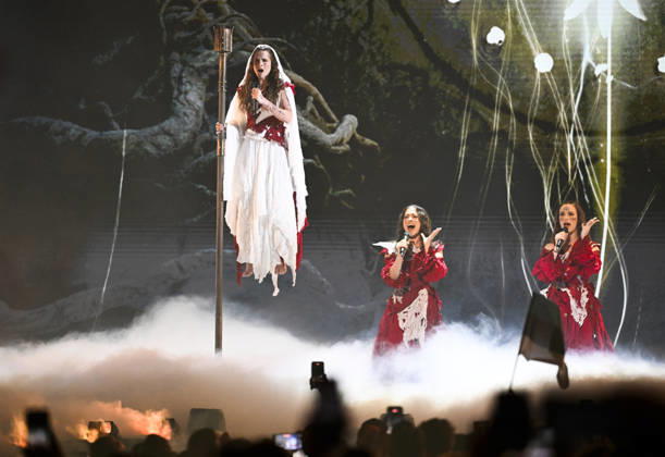 Lelek representing Croatia with the song Andromeda during Semi Final 1 of the 70th Eurovision Song Contest ESC at the Wiener Stadthalle in Vienna, Austria, Tuesday, May 12, 2026 VIENNA AUSTRIA x10070x  Copyright: xJessicaxGow TTx EUROVISION SONG CONTEST 2026 SEMI-FINAL 1 i1ndlnh1EFo