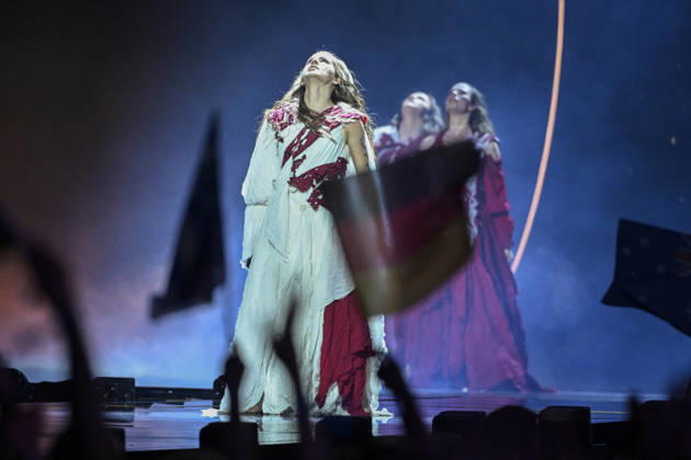 Lelek representing Croatia with the song Andromeda during Semi Final 1 of the 70th Eurovision Song Contest ESC at the Wiener Stadthalle in Vienna, Austria, Tuesday, May 12, 2026 VIENNA AUSTRIA x10070x  Copyright: xJessicaxGow TTx EUROVISION SONG CONTEST 2026 SEMI-FINAL 1 rHzn6GdGZaU