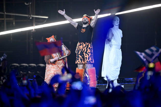 Akylas representing Greece with the song Ferto during Semi Final 1 of the 70th Eurovision Song Contest ESC at the Wiener Stadthalle in Vienna, Austria, Tuesday, May 12, 2026 VIENNA AUSTRIA x10070x  Copyright: xJessicaxGow TTx EUROVISION SONG CONTEST 2026 SEMI-FINAL 1 R9PED0cIi4k