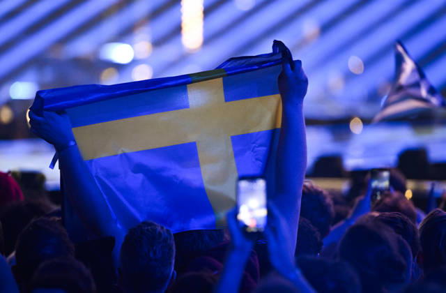 VIENNA, AUSTRIA 20260512 A Swedish flag in the audience during the semifinal 1 of the 70th edition of the Eurovision Song Contest ESC in Wiener Stadthalle in Vienna, Austria, Tuesday, May 12, 2026 VIENNA AUSTRIA x10070x  Copyright: xJessicaxGow TTx EUROVISION 2026 SEMIFINAL 1 SqLXvG-nZ3M