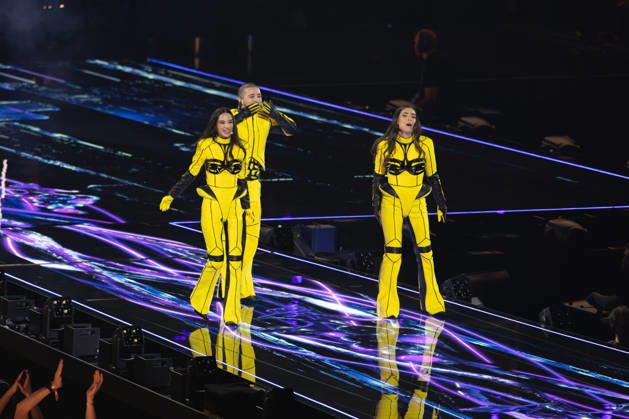 Eurovision Song Contest 2025 First Semi Final, 12.05.2026 VIENNA, AUSTRIA - 12 MAY 2026: Image shows Georgia group Bzikebi for Georgia performing the song On Replay during Eurovision Song Contest 2025 First Semi Final at Wiener Stadthalle on 12 05 2026 in Vienna, Austria. Vienna Wiener Stadthalle Austria Copyright: xBEAUTIFULxSPORTS Froehlichx