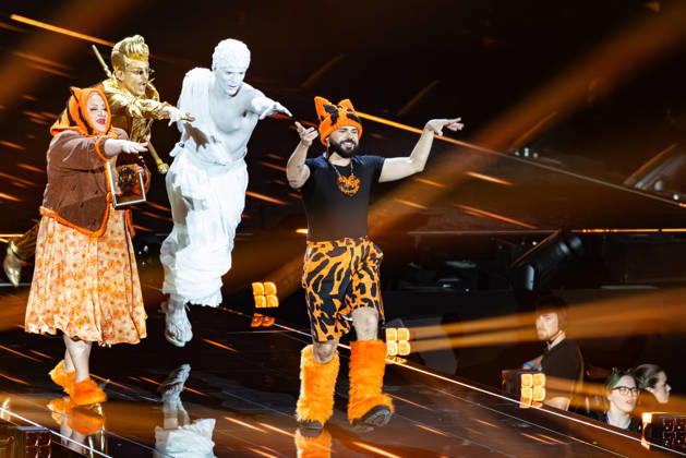 Eurovision Song Contest 2025 First Semi Final, 12.05.2026 VIENNA, AUSTRIA - 12 MAY 2026: Image shows Greece singer Akylas for Greece performing the song Ferto during Eurovision Song Contest 2025 First Semi Final at Wiener Stadthalle on 12 05 2026 in Vienna, Austria. Vienna Wiener Stadthalle Austria Copyright: xBEAUTIFULxSPORTS Froehlichx