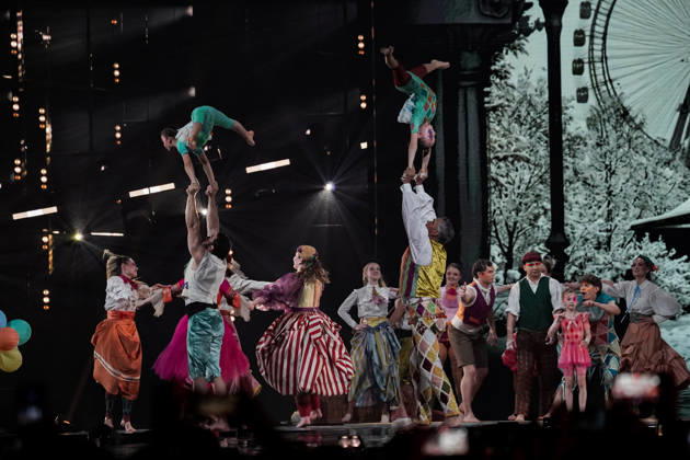 12.05.2026 - Europa, Österreich, Wien: 70. Eurovision Song Contest 2026 in der Wiener Stadthalle - Semi-final 1; Die Akrobatengruppe Zurcaroh Copyright: xLUKAxKOLANOVICx