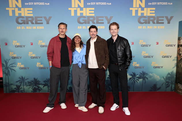 Johannes Hendrik Langer, Amy Mußul, Anthony Paul und Johannes Heinrichs beim Special Screening des Kinofilms In The Grey im Zoo Palast. Berlin, 12.05.2026