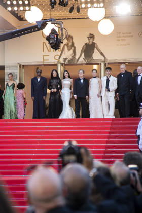 79th Cannes Film Festival Red Carpet Opening Night - part 2 Palais des Festivals - Cannes, France Ruth Negga;Isaach De Bankole™;Chloe Zhao;Demi Moore;Park Chan-Wook;Lauda Wandel;Diego CÃ spedes;Stellan Skarsgard;Paul Laverty 79th Cannes Film Festival Red Carpet Opening Night - part 2 Palais des Festivals - Cannes, France 12th May 2026 SGPItalia id 134688_008 *Not Exclusive  Copyright: xSGPx