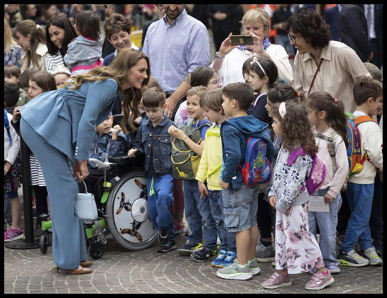 . 13 05 2026. Reggio Emilia, Italy. Kate Middleton. the Princess of Wales , arriving at the town hall in Reggio Emilia on day one of her visit to Italy.  xStephenxLockx xi-Imagesx IIM-26766-0008