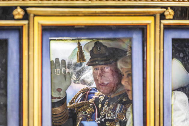 May 13, 2026, London, London, UK: London, UK. King Charles III and Queen Camilla ride The Irish State Coach on Whitehall in Westminster after the State Opening of Parliament. Today marks the formal start of the parliamentary year and sets out the government s agenda for the 2026-27 session, outlining proposed policies and legislation. London UK - ZUMAl94_ 20260513_zaf_l94_015 Copyright: xMarcinxNowakx