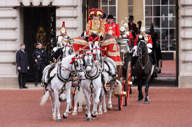 May 13, 2026, London, London, UK: London, UK. KING CHARLES III and QUEEN CAMILLA depart Buckingham Palace in the Diamond Jubilee State Coach to House of Lords in Westminster in London for The State Opening of Parliament and The Kingâ€⠢s Speech. The Kingâ€⠢s Speech marks the formal start of the parliamentary year and sets out the government s agenda for the 2026-27 session. London UK - ZUMAl94_ 20260513_zaf_l94_029 Copyright: xDinendraxHariax