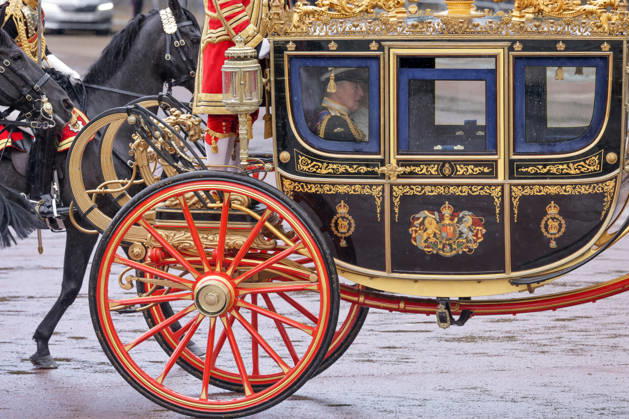 May 13, 2026, London, London, UK: London, UK. KING CHARLES III and QUEEN CAMILLA depart Buckingham Palace in the Diamond Jubilee State Coach to House of Lords in Westminster in London for The State Opening of Parliament and The Kingâ€⠢s Speech. The Kingâ€⠢s Speech marks the formal start of the parliamentary year and sets out the government s agenda for the 2026-27 session. London UK - ZUMAl94_ 20260513_zaf_l94_037 Copyright: xDinendraxHariax