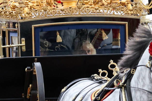 May 13, 2026, London, London, UK: London, UK. KING CHARLES III and QUEEN CAMILLA travel along the Mall as they arrive back at Buckingham Palace after the State Opening of Parliament and The Kings Speech at the House of Lords, in Westminster, London. The Kings Speech marks the formal start of the parliamentary year and sets out the government s agenda for the 2026-27 session. London UK - ZUMAl94_ 20260513_zaf_l94_044 Copyright: xDinendraxHariax