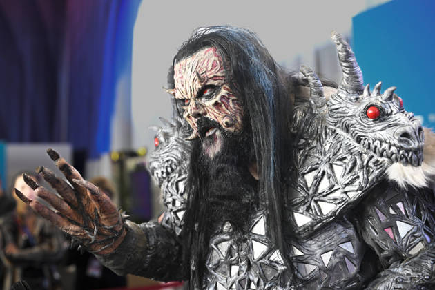 LKS 20260513 Winner of the Eurovision Song Contest 2006, Finnish hard rock band Lordi, meeting press during Eurovision Song Contest 2026 in Vienna, Austria on May 13, 2026. - HEIKKI SAUKKOMAA Wien Austria  Copyright: xHeikkixSaukkomaax XotmztHnvi4