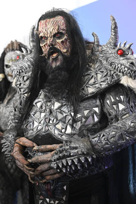 LKS 20260513 Winner of the Eurovision Song Contest 2006, Finnish hard rock band Lordi, meeting press during Eurovision Song Contest 2026 in Vienna, Austria on May 13, 2026. - HEIKKI SAUKKOMAA Wien Austria  Copyright: xHeikkixSaukkomaax ucu6Wf_pgp4