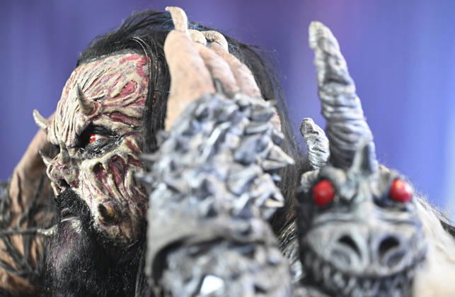 LKS 20260513 Winner of the Eurovision Song Contest 2006, Finnish hard rock band Lordi, meeting press during Eurovision Song Contest 2026 in Vienna, Austria on May 13, 2026. - HEIKKI SAUKKOMAA Wien Austria  Copyright: xHeikkixSaukkomaax P8kpxCSSFwE