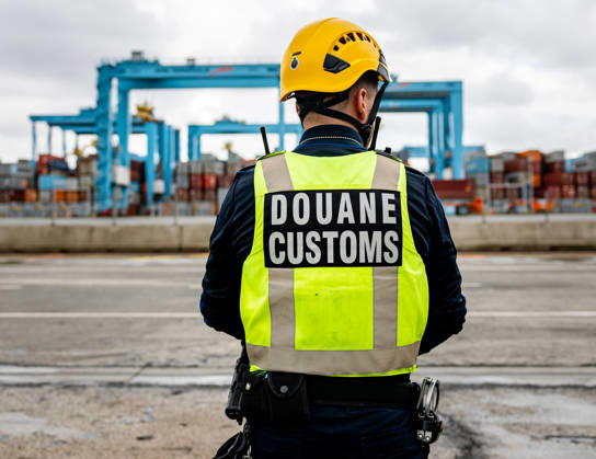 King visit the port of Rotterdam. Rotterdam, the Netherlands. 13 May 2026 A customs employee during a visit by King Willem-Alexander and David van Weel, Minister of Justice and Security, at the port of Rotterdam. The visit is all about subversion and resilience against drug crime and military threats. Rotterdam The Netherlands  Copyright: xDPPA POOL RDWx