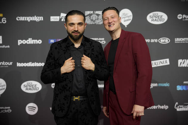 Verleihung Deutscher Podcast Award 2026. Zino Markarian und Andrej Filatow. Berlin, 13.05.2026. Berlin Deutschland Copyright: xDominikxButzmannx