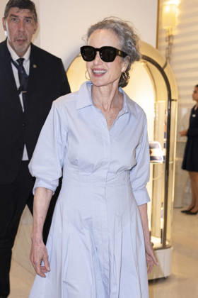 Cannes Andie MacDowell Exits Martinez MP Cannes, France- May 13: Andie MacDowell leaves Hotel Martinez during 79th Festival of Cannes, on May 13, 2026 in Cannes, France. Photo by Marco Piovanotto ABACAPRESS:COM Cannes France  Copyright: xPiovanottoxMarco ABACAx