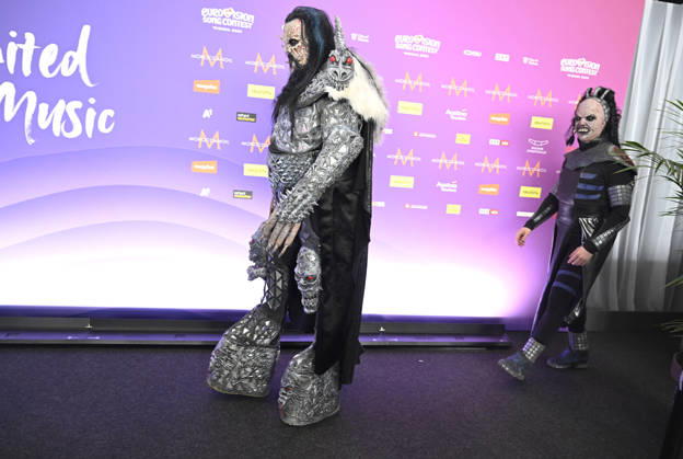 Winner of the Eurovision Song Contest 2006, Finnish hard rock band Lordi, meeting press during Eurovision Song Contest 2026 in Vienna on May 13, 2026. - HEIKKI SAUKKOMAA Wien Austria  Copyright: xHeikkixSaukkomaax iozOi65gLcg