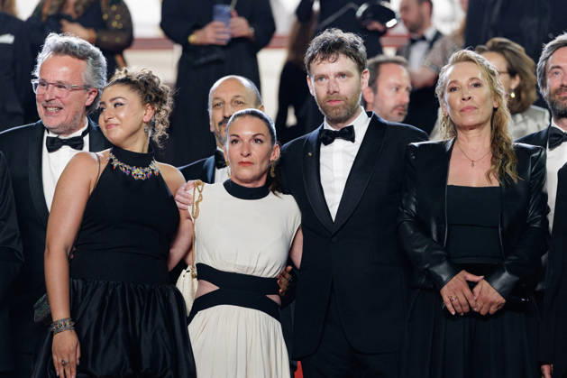 François Kraus, Emma Boumali, Mickaëlle Paty sister of Samuel Paty , Antoine Reinartz, Emmanuelle Bercot Descente des marches du film Labandon lors du 79ème Festival International du Film de Cannes, le 13 mai 2026 Olivier Borde Bestimage People leaving the red carpet for Forsaken at the 79th Cannes International Film Festival on May 13, 2026 Cannes France Copyright: xOLIVIERxBORDEx xBESTIMAGExOLIVIERxBORDEx xBESTIMAGEx