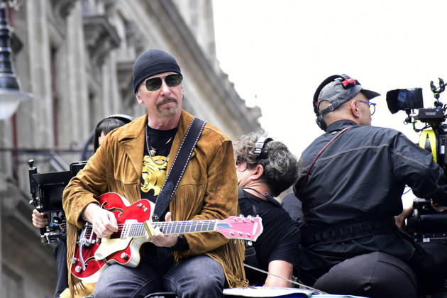 May 13, 2026, Mexico City, Ciudad de Mexico, Mexico: The Edge, guitarist of the Irish band U2, at the filming set for the upcoming music video Street of Dreams in Mexico City Downtown. on May 13, 2026 in Mexico City, Mexico. Mexico City Mexico - ZUMAe321 20260513_zea_e321_015 Copyright: xLuisxBarronx