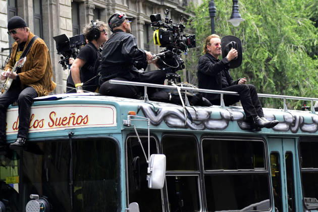May 13, 2026, Mexico City, Ciudad de Mexico, Mexico: The Edge, and Bono, lead of the Irish band U2, at the filming set for the upcoming music video Street of Dreams in Mexico City Downtown. on May 13, 2026 in Mexico City, Mexico. Mexico City Mexico - ZUMAe321 20260513_zea_e321_028 Copyright: xLuisxBarronx