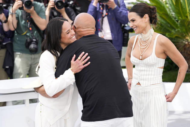 May 13, 2026, Cannes, France: Michelle Rodriguez, Vin Diesel and Jordana Brewster hug during The Fast And The Furious photocall at the 79th annual Cannes Film Festival at Palais des Festivals on May 13, 2026 in Cannes, France. The Fast And The Furious Photocall - The 79th Annual Cannes Film Festival Cannes France - ZUMAs197 20260513_aaa_s197_247 Copyright: xDanielexCifalax
