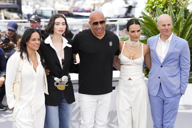May 13, 2026, Cannes, France: Michelle Rodriguez, Meadow Walker, Vin Diesel, Jordana Brewster and Neal H. Moritz pose during The Fast And The Furious photocall at the 79th annual Cannes Film Festival at Palais des Festivals on May 13, 2026 in Cannes, France. The Fast And The Furious Photocall - The 79th Annual Cannes Film Festival Cannes France - ZUMAs197 20260513_aaa_s197_254 Copyright: xDanielexCifalax