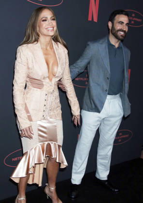 NEW YORK, NY - MAY 13: Jennifer Lopez and Brett Goldstein at the 2026 Netflix Upfront at Sunset Pier 94 Studios on May 13, 2026 in New York City. Copyright: xRWx