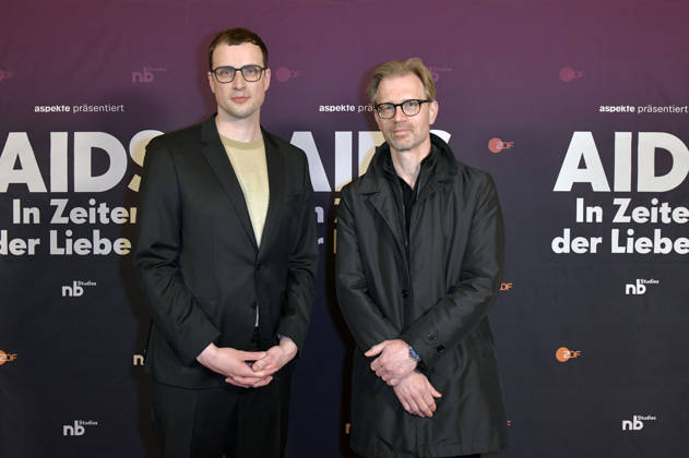 Johannes Nichelmann und Henning Tümmers bei der Preview der ZDF-Dokuserie AIDS - In Zeiten der Liebe im Kino International. Berlin, 13.05.2026
