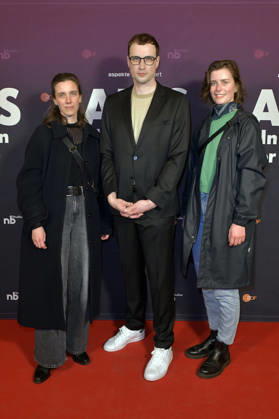 Carolin Haupt, Johannes Nichelmann und Isabel Tetzner bei der Preview der ZDF-Dokuserie AIDS - In Zeiten der Liebe im Kino International. Berlin, 13.05.2026
