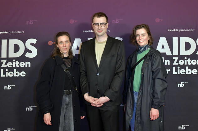 Carolin Haupt, Johannes Nichelmann und Isabel Tetzner bei der Preview der ZDF-Dokuserie AIDS - In Zeiten der Liebe im Kino International. Berlin, 13.05.2026