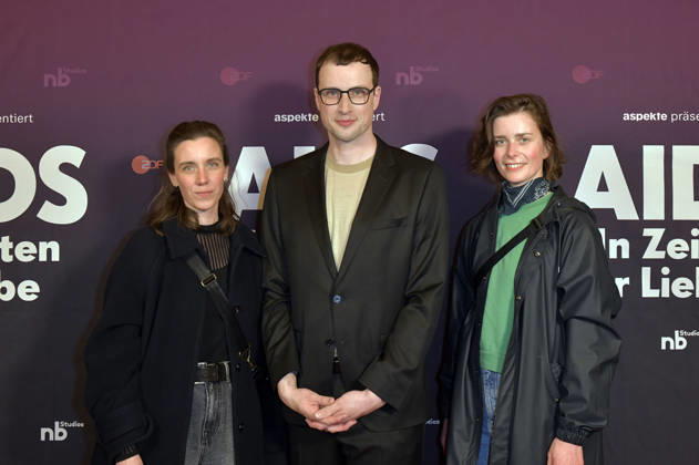 Carolin Haupt, Johannes Nichelmann und Isabel Tetzner bei der Preview der ZDF-Dokuserie AIDS - In Zeiten der Liebe im Kino International. Berlin, 13.05.2026