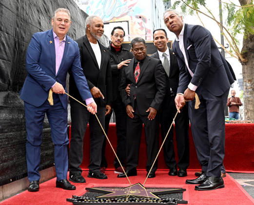 Brazilian Percusionist Paulinho Da Costa Honored With A Star On The Hollywood Walk Of Fame in California, USA - 13 MAY 2026. Jerry Neuman, Ray Parker Jr., Larry Dunn, Paulinho Da Costa, Paulo Da Costa and John Cádiz Klemack unveil The Star on the Walk of Fame Star ceremony honoring Brazilian percussionist Paulinho Da Costa in Hollywood. California United States Copyright: xAlbertxL.xOrtegax xSOPAxImagesx DSC_2869