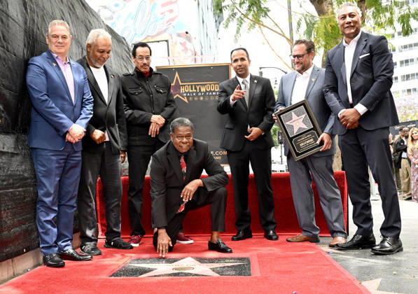 Brazilian Percusionist Paulinho Da Costa Honored With A Star On The Hollywood Walk Of Fame in California, USA - 13 MAY 2026. Jerry Neuman, Ray Parker Jr., Larry Dunn, Paulinho Da Costa, Paulo Da Costa and John Cádiz Klemack unveil The Star on the Walk of Fame Star ceremony honoring Brazilian percussionist Paulinho Da Costa in Hollywood. California United States Copyright: xAlbertxL.xOrtegax xSOPAxImagesx DSC_2997