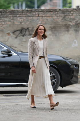 . 14 05 2026. Reggio Emilia, Italy. Kate Middleton, the Princess of Wales, arriving at a creative resource centre in Reggio Emilia in Italy, on day two of her visit to Italy.  xStephenxLockx xi-Imagesx IIM-26770-0002