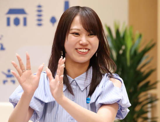 May 14, 2026, Tokyo, Japan - Ayaka Honmo, Generation Z influencer and Short Shorts Film Festival & Asia ambassador speaks to press after she met Tokyo Governor Yuriko Koike as she paid a courtesy call on Koike for the promotion of the film festival at the Tokyo Metropolitan Government office in Tokyo on Thursday, May 14, 2026. Short Shorts Film Festival & Asia will be held from May 25 through June 10. (photo by Yoshio Tsunoda AFLO)  aflo_330352239