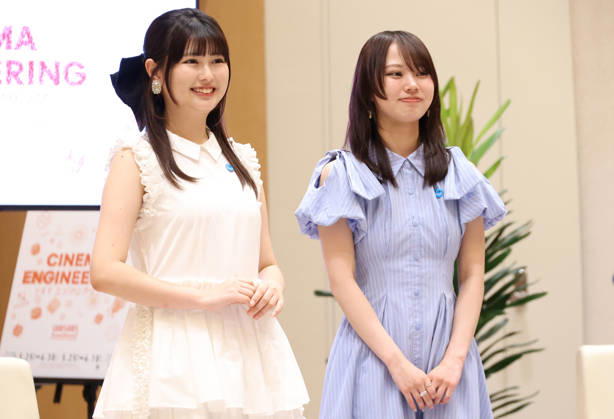 May 14, 2026, Tokyo, Japan - Hina Nagahama (L) and Ayaka Honmo (R), Generation Z influencers and Short Shorts Film Festival & Asia ambassadors speak to press after they met with Tokyo Governor Yuriko Koike as they paid a courtesy call on Koike for the promotion of the film festival at the Tokyo Metropolitan Government office in Tokyo on Thursday, May 14, 2026. Short Shorts Film Festival & Asia will be held from May 25 through June 10. (photo by Yoshio Tsunoda AFLO)  aflo_330352259