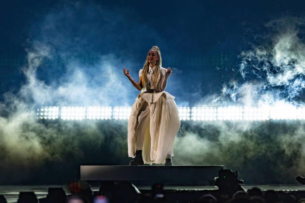 Eurovision Song Contest 2025 Dress Rehearsal 3 of Second Semi Final, 14.05.2026 VIENNA, AUSTRIA - 14 MAY 2026: Image shows France singer Monroe for France performing the song Regarde ! during Eurovision Song Contest 2025 Dress Rehearsal 3 of Second Semi Final at Wiener Stadthalle on 14 05 2026 in Vienna, Austria. Vienna Wiener Stadthalle Austria Copyright: xBEAUTIFULxSPORTS Froehlichx