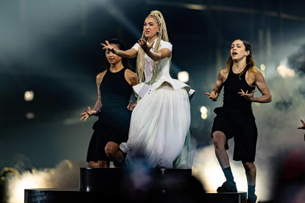 Eurovision Song Contest 2025 Dress Rehearsal 3 of Second Semi Final, 14.05.2026 VIENNA, AUSTRIA - 14 MAY 2026: Image shows France singer Monroe for France performing the song Regarde ! during Eurovision Song Contest 2025 Dress Rehearsal 3 of Second Semi Final at Wiener Stadthalle on 14 05 2026 in Vienna, Austria. Vienna Wiener Stadthalle Austria Copyright: xBEAUTIFULxSPORTS Froehlichx