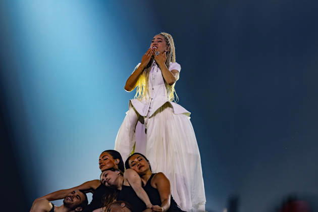 Eurovision Song Contest 2025 Dress Rehearsal 3 of Second Semi Final, 14.05.2026 VIENNA, AUSTRIA - 14 MAY 2026: Image shows France singer Monroe for France performing the song Regarde ! during Eurovision Song Contest 2025 Dress Rehearsal 3 of Second Semi Final at Wiener Stadthalle on 14 05 2026 in Vienna, Austria. Vienna Wiener Stadthalle Austria Copyright: xBEAUTIFULxSPORTS Froehlichx